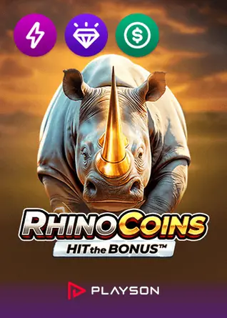 Rhino Coins Hit the Bonus pokie by Playson at Lex